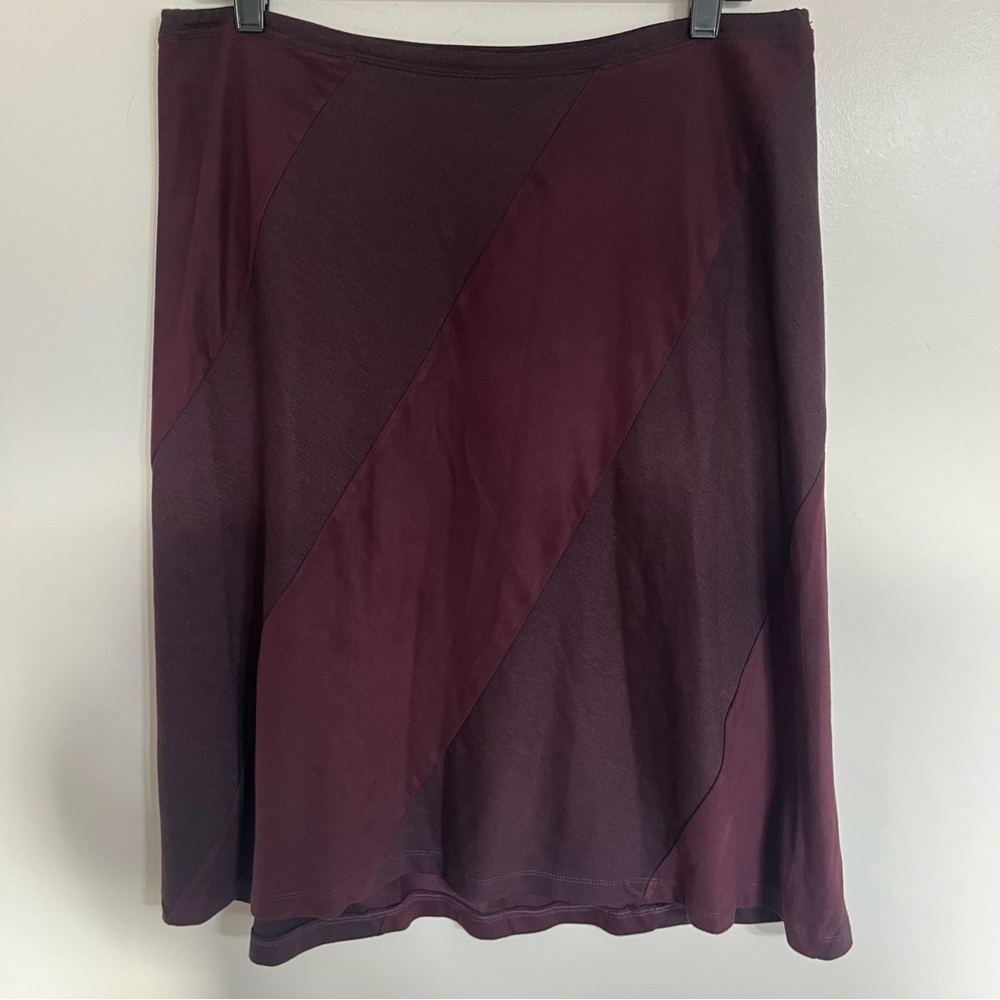 Women’s Norton Studio Midi Length Purple Diagonal Striped Skirt Size Large‎